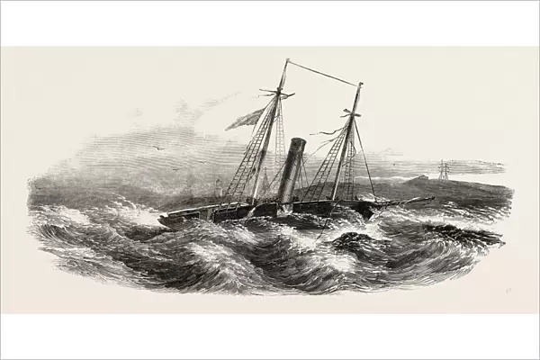 Wreck of the Border Queen Steamer, on the Winga Islet, Denmark, 1851 Engraving