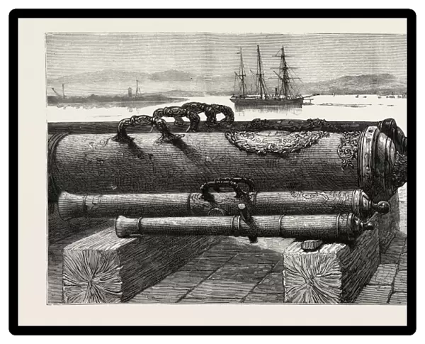 THE GUNS OF H. M. S. COURAGEUX AT GIBRALTAR The Courageux Was Wrecked in 1796