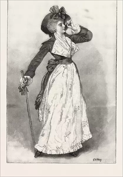FINS DE SIECLE IN FASHIONS, 1793, 1893 engraving