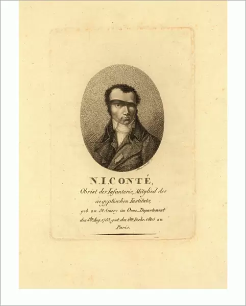Head-and-shoulders portrait of Nicolas Conte, 1755 1805, who experimented with the