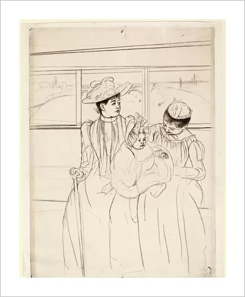 Mary Cassatt, In the Omnibus, American, 1844 - 1926, c. 1891, soft-ground etching