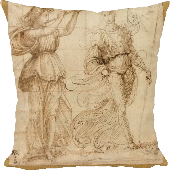 Fra Bartolommeo, An Angel Blowing a Trumpet, and Another Holding a Standard, Italian