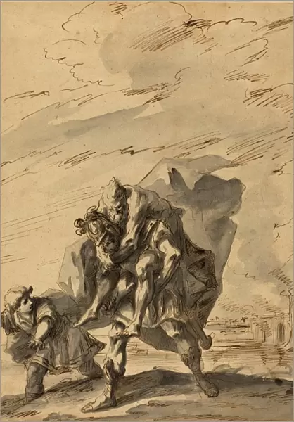 Gaspare Diziani (Italian, 1689 - 1767), Aeneas Carrying Anchises from Burning Troy, c