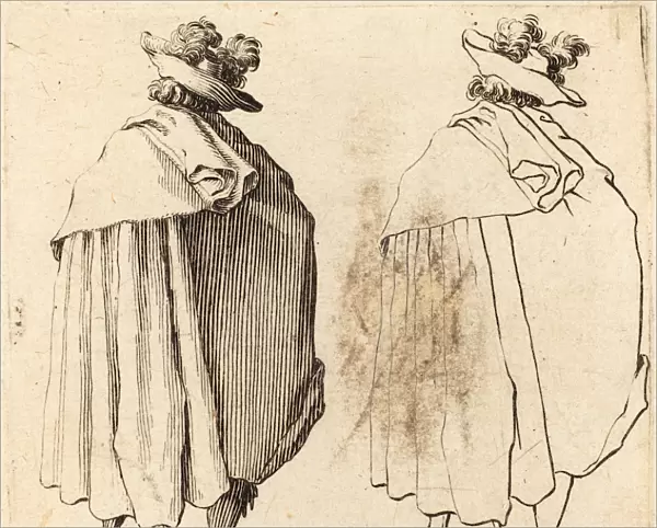 Jacques Callot (French, 1592 - 1635), Man in Cloak, Seen from Behind, 1617 and 1621