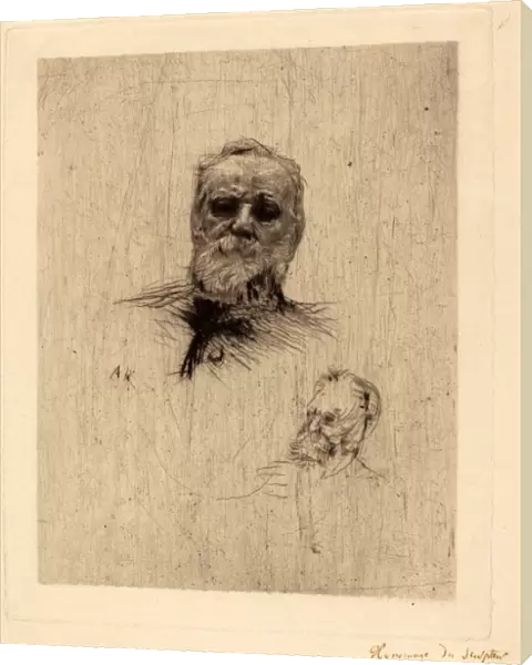 Auguste Rodin (French, 1840 - 1917), Victor Hugo, De Face, 1886, drypoint