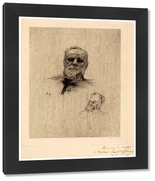 Auguste Rodin (French, 1840 - 1917), Victor Hugo, De Face, 1886, drypoint