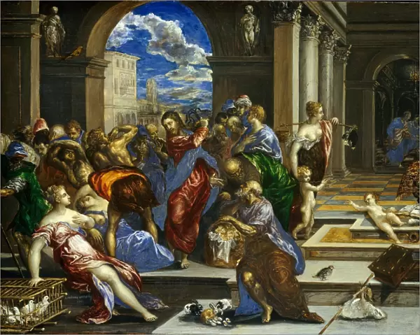 El Greco (Domenikos Theotokopoulos), Christ Cleansing the Temple, Greek, 1541-1614