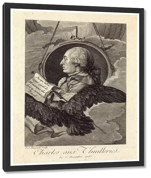Head-and-shoulders profile portrait of French balloonist J