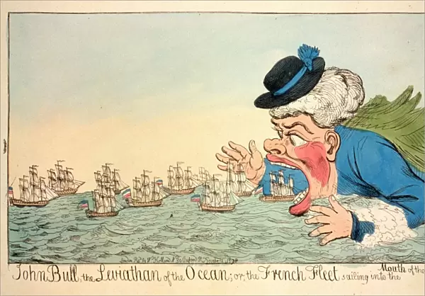 John Bull, the leviathan of the ocean or the French fleet sailing into the mouth