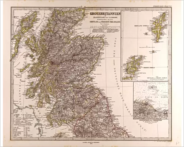 Great Britain Map Scotland 1872 Gotha, Justus Perthes, Atlas