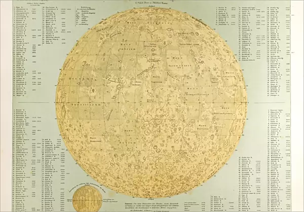 Moon Gotha, Justus Perthes, 1872, Atlas. Perthes, Johan Georg Justus 1749 aaa 1816