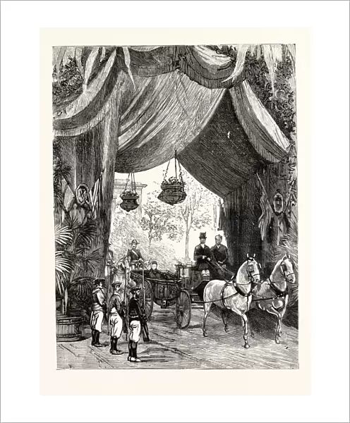The Oueens Arrival at Grasse: her Majesty Driving Beneath a Triumphal Arch, France