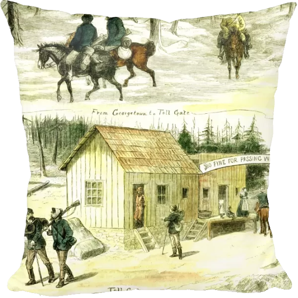 colorado, u. s. a. 1881, rough travelling, georgetown, toll gate, 10 dollar, fine