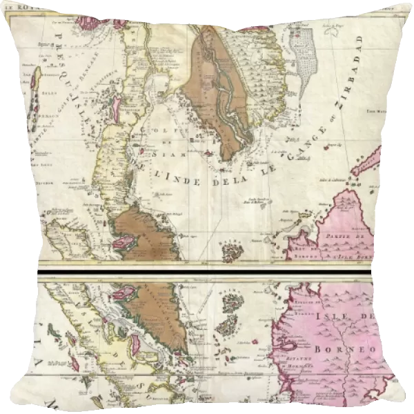 1710, Ottens Map of Southeast Asia, Singapore, Thailand, Siam, Malaysia, Sumatra