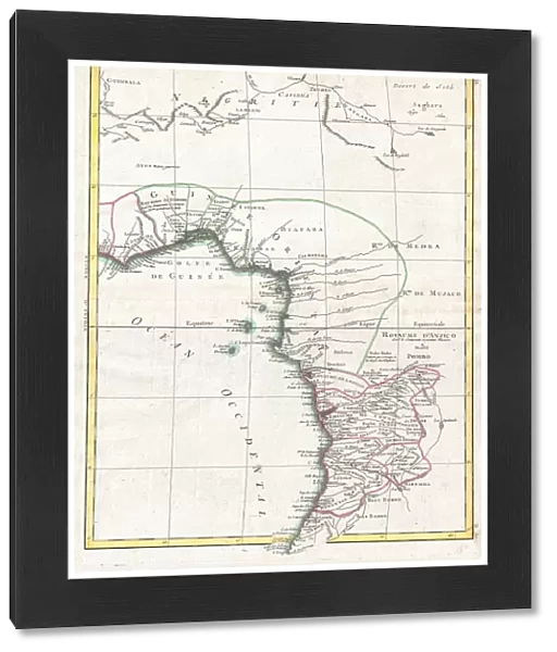 1770, Bonne Map of West Africa, Guinea, the Bight of Benin, Congo, Rigobert Bonne 1727 - 1794