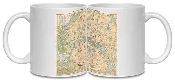Guilmin Map of Paris, France, Monuments, topography, cartography, geography, land