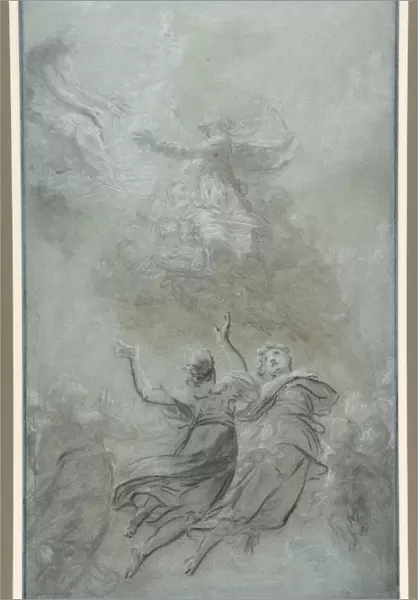 Assumption Virgin ca 1816-19 Black white chalk
