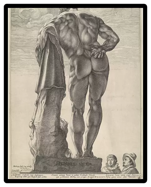 Farnese Hercules ca 1592 dated 1617 Engraving