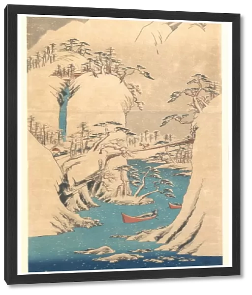 Snowy Gorge Edo Period 1615-1868 Japan Polychrome Woodblock Print