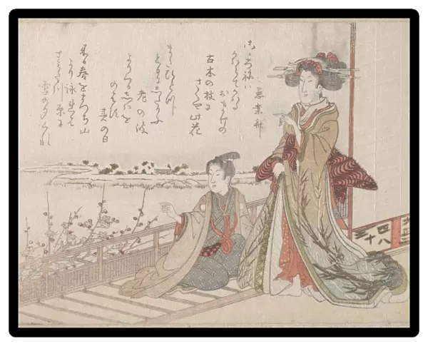 Woman Youth Verandah Edo period 1615-1868 1806