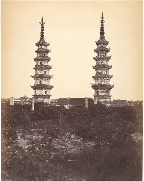 Twin Pagodas Foochow ca 1869 Albumen silver print