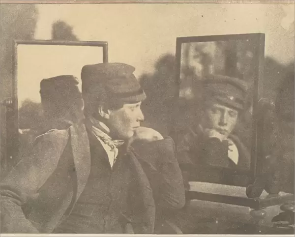 Boy Profile Face Shown Frontally Mirror 1850s