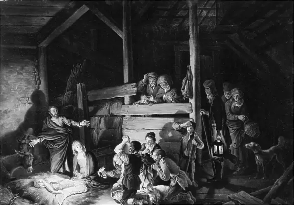 Adoration Shepherds 1760s Oil canvas 21 5  /  8 x 28 3  /  4