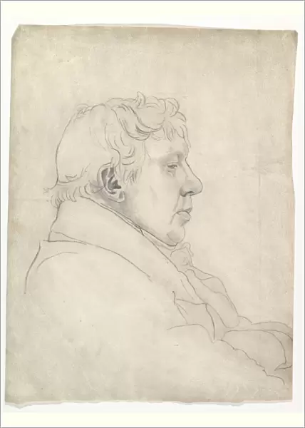 Portrait Man Profile 19th century Graphite sheet