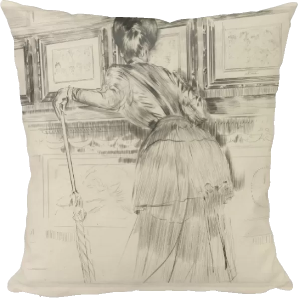 Madame Helleu Looking Watteau Drawings Louvre