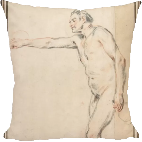 Study Nude Man Holding Bottles ca 1715-16 Black
