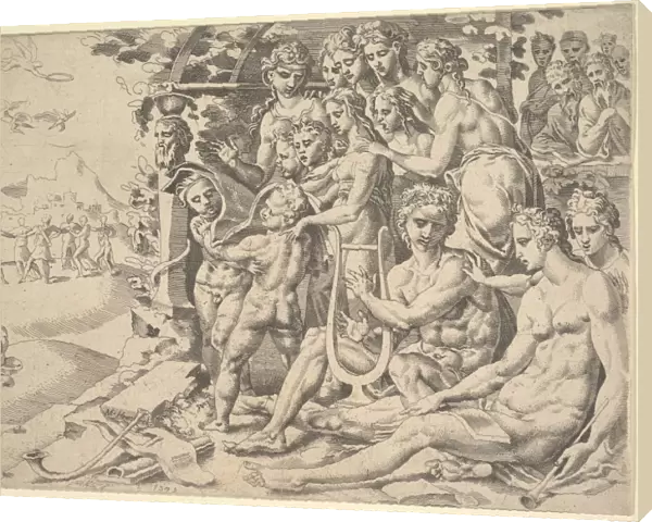 Apollo Muses 1549 Etching Sheet 8 3  /  8 x 11 5  /  8