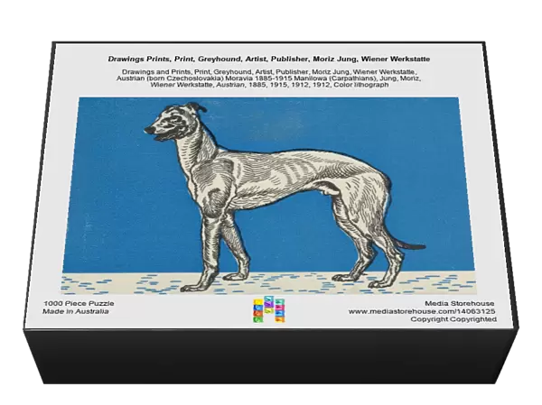 Drawings Prints, Print, Greyhound, Artist, Publisher, Moriz Jung, Wiener Werkstatte