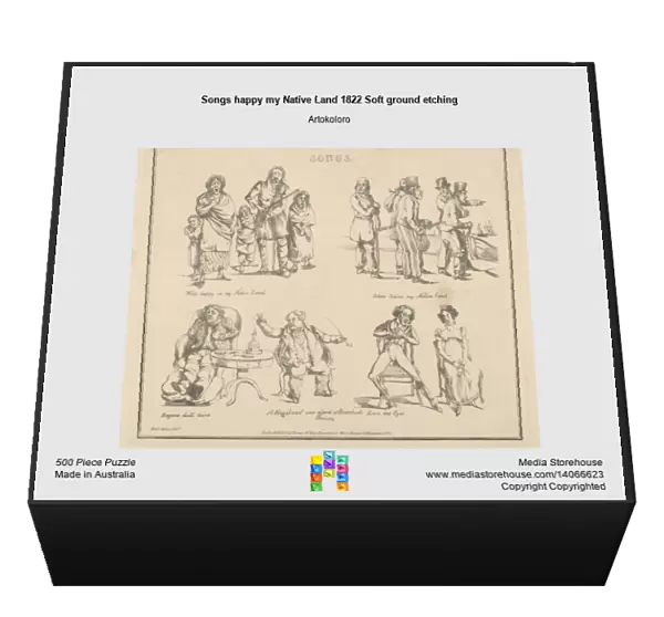 Songs happy my Native Land 1822 Soft ground etching