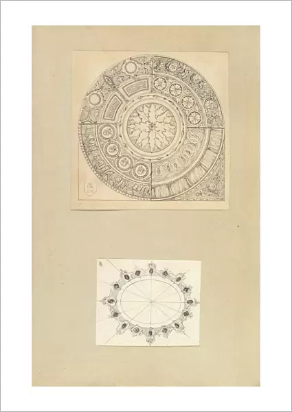 Designs, Panel, Ornament, Brooch, ca, 1851, Pen, ink, sheet, 16 3  /  4 x 11 7  /  16, 42