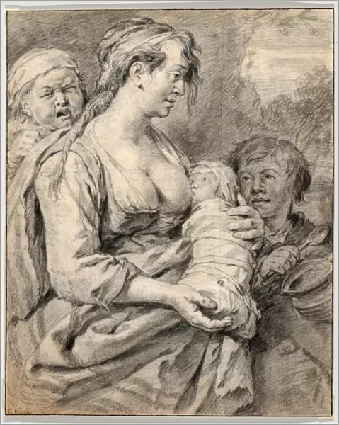 Drawings Prints, Drawing, Gypsy, Mother, Three, Children, Artist, Cornelis Visscher