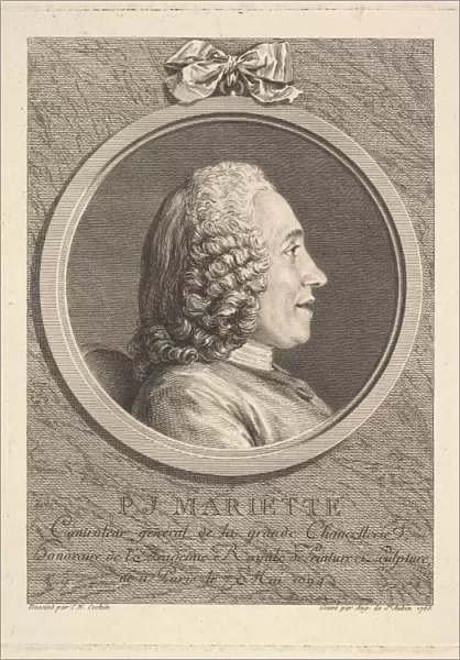 Portrait Pierre-Jean Mariette 1765 Etching engraving