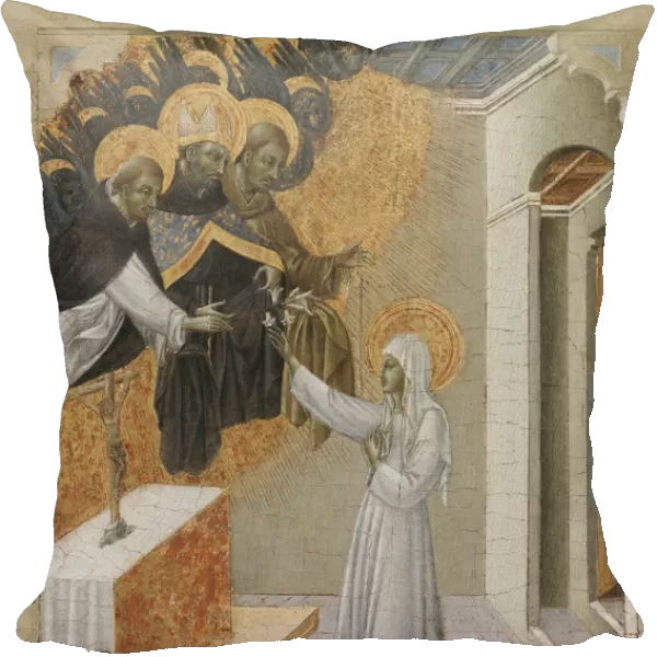 Predella Panel Altarpiece St. Catherine Siena Invested