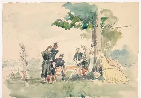 Militaires sous arbre Soldiers under Tree Isidore Pils