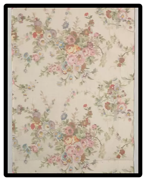 Printed Silk Flower Design late 1800s France