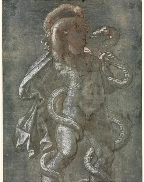 Man Entwined Two Snakes 1527 Attributed Giovanni Antonio da Pordenone