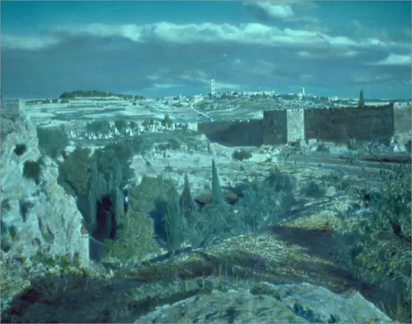 North city wall Olivet Gordon Calvary 1950 Jerusalem