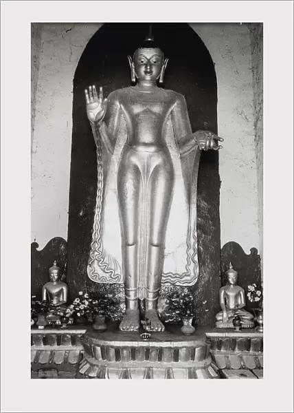 Myanmar Burma Pagan Shwezigon Pagoda gilded Buddha