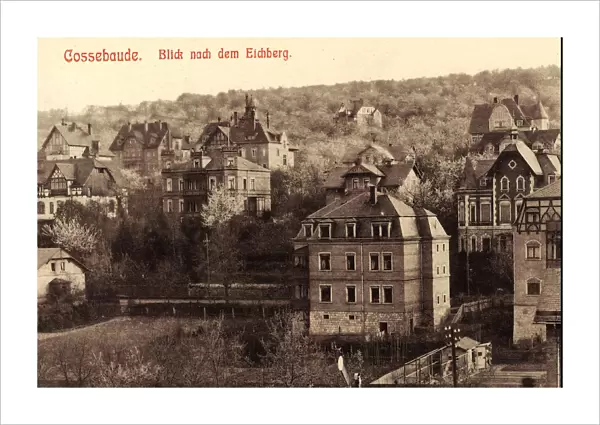 Buildings Dresden 1910 Cossebaude Blick nach dem Eichberg