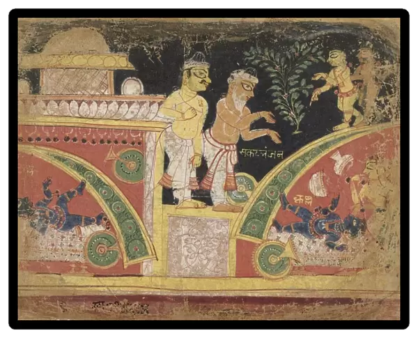 Krishna Overturning Cart Rajasthan c 1520 1530
