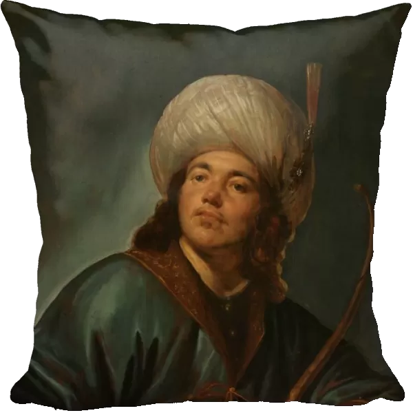 Oriental Young man oriental costume turban head