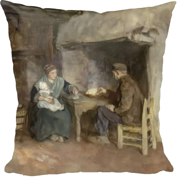 Lunch peasant family interior house family meal