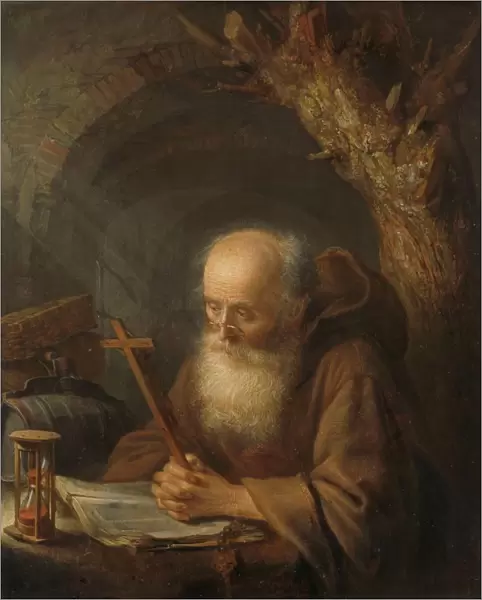 A Hermit Hermit Old man glasses meditating crucifix