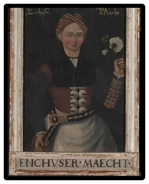 Enchuser Maecht Old painting lady flower oil on canvas
