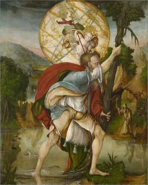hl. Christophorus 1562 Fir wood 113. 2 x 87. 8 cm