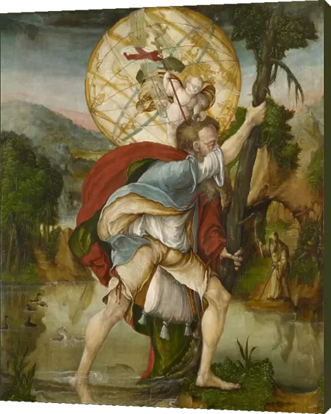 hl. Christophorus 1562 Fir wood 113. 2 x 87. 8 cm
